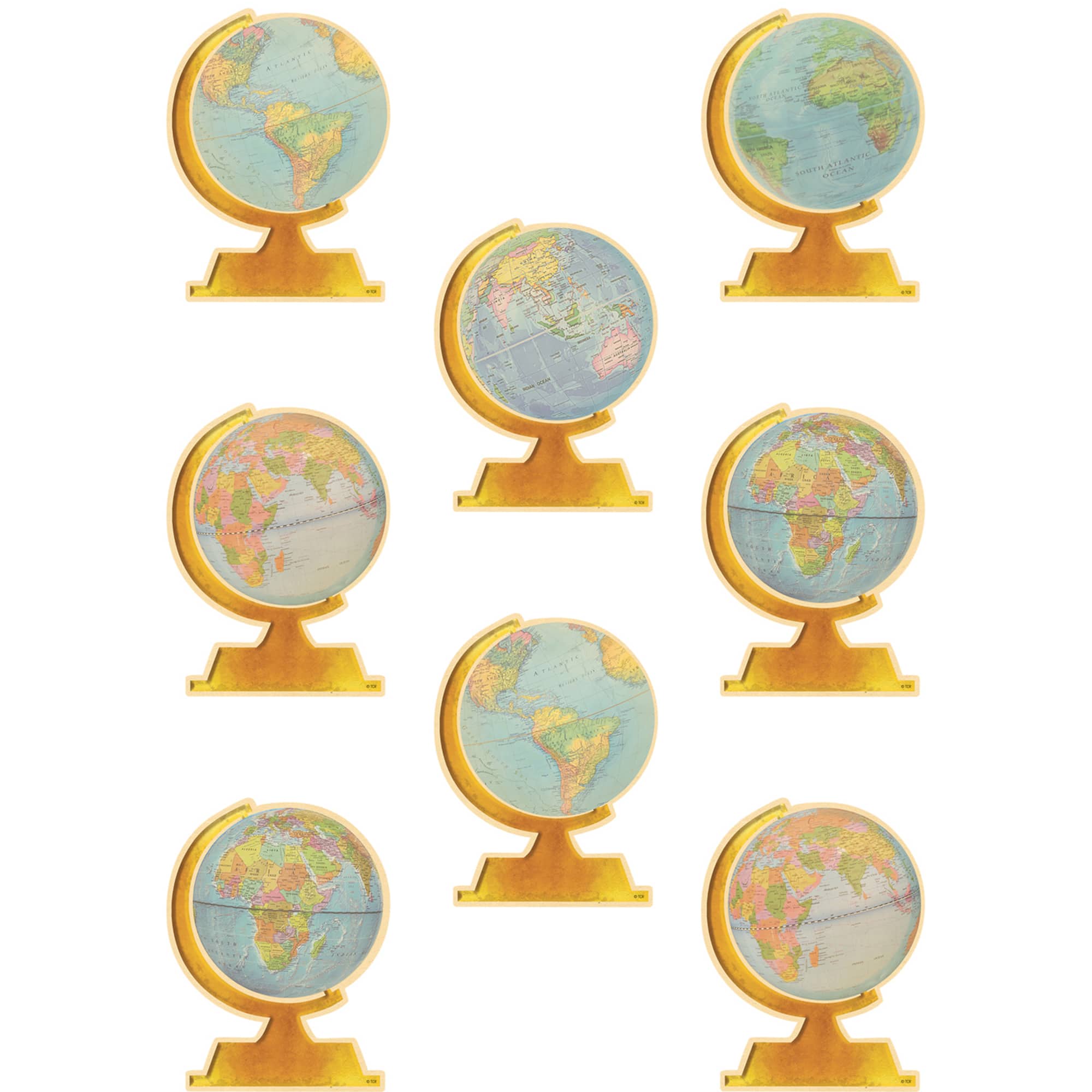 Teacher Created Resources Travel The Map Globes Accents, 3 Packs of 30